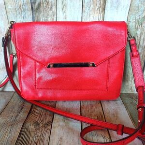 Stella & Dot Tia Red Faux Leather Crossbody Purse/Bag